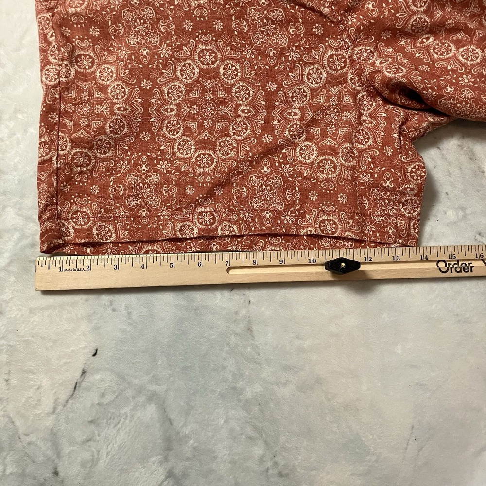 Fat Face Shorts Womens Size 14 Mid Rise Linear Batik Linen Pockets‎ - Picture 5 of 12